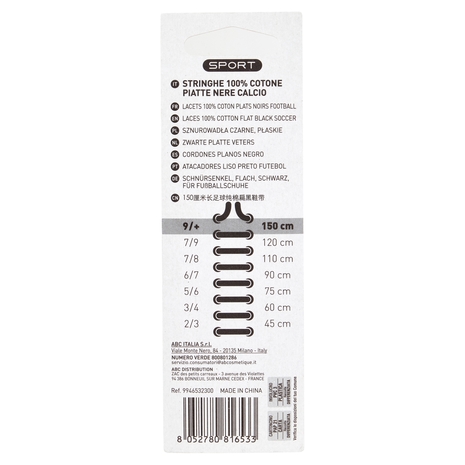 Shoes'Xpert Sport Piatte Nere 150cm 9/+ 1 Paio